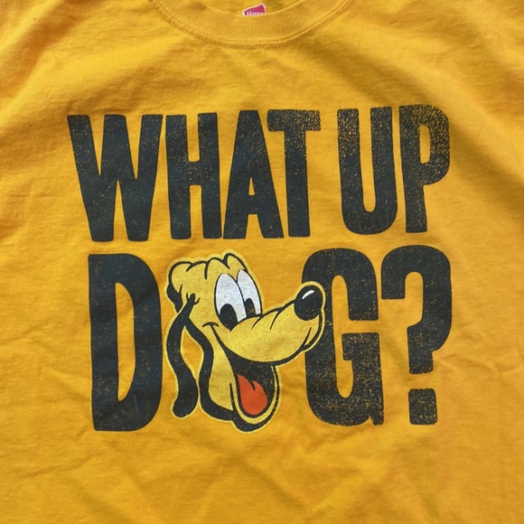 Disney Pluto what up dog graphic tee yellow - Picture 2 of 7